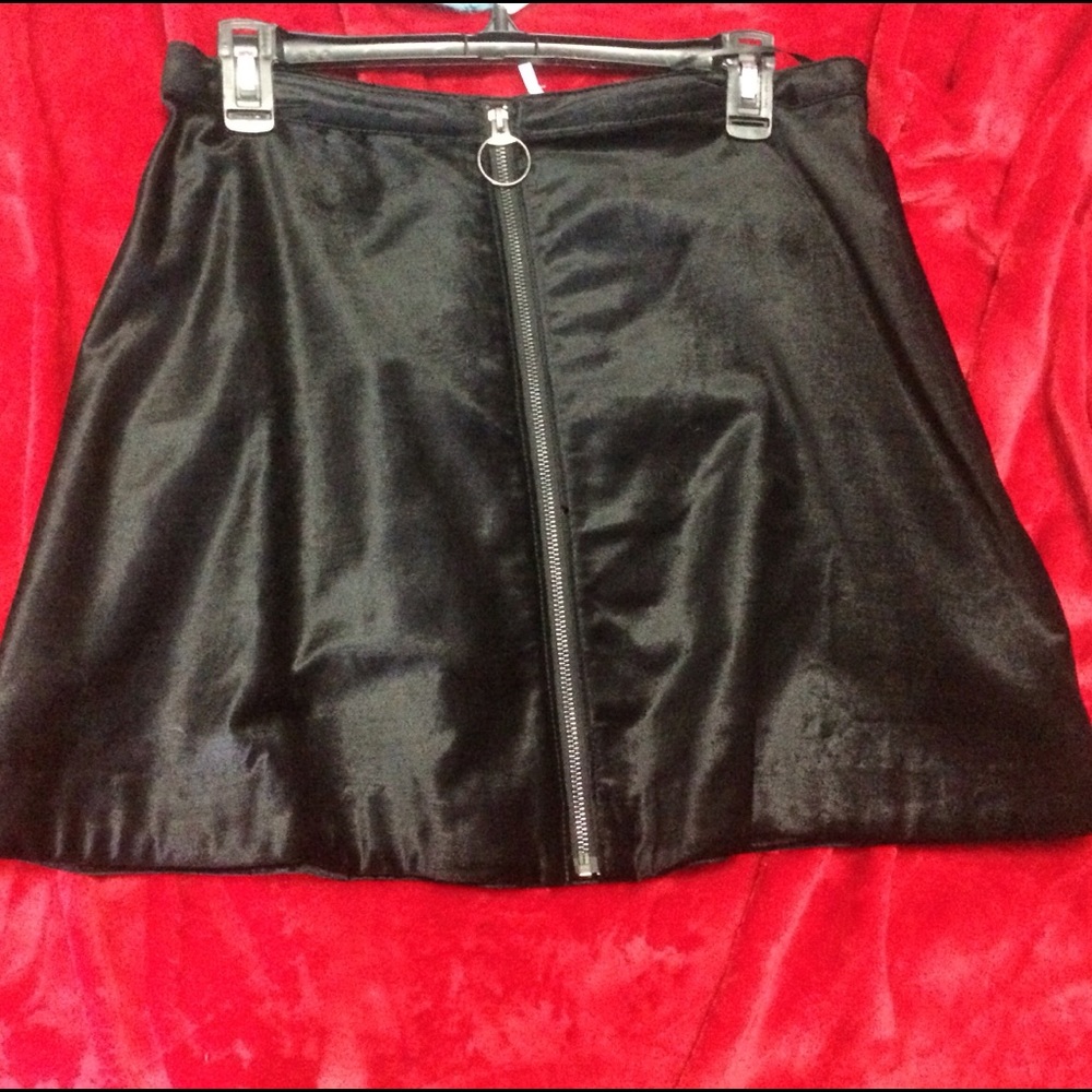 Free People velvet black mini skirt size 12